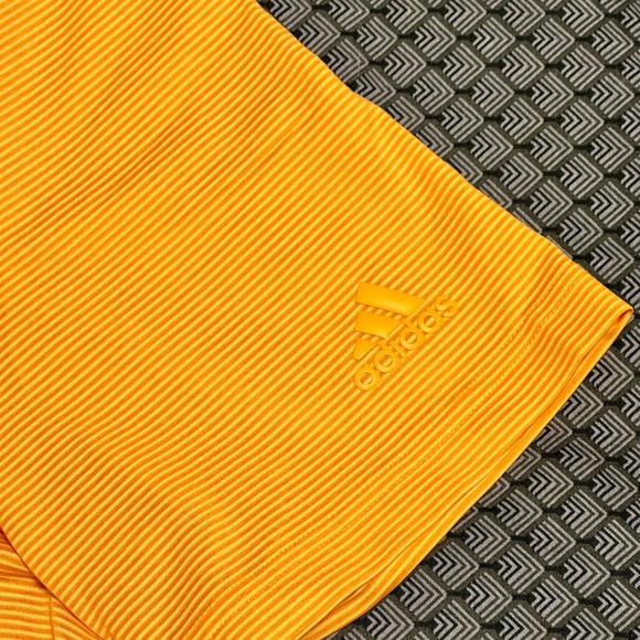 Adidas Men’s Orange Stripe Golf Polo Size L - Picture 5 of 10